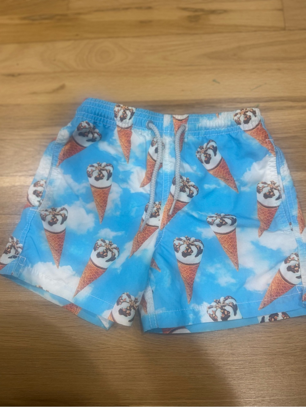 MC2 Saint Barth Blue Ice Cream Cone Print Kids Swim Shorts